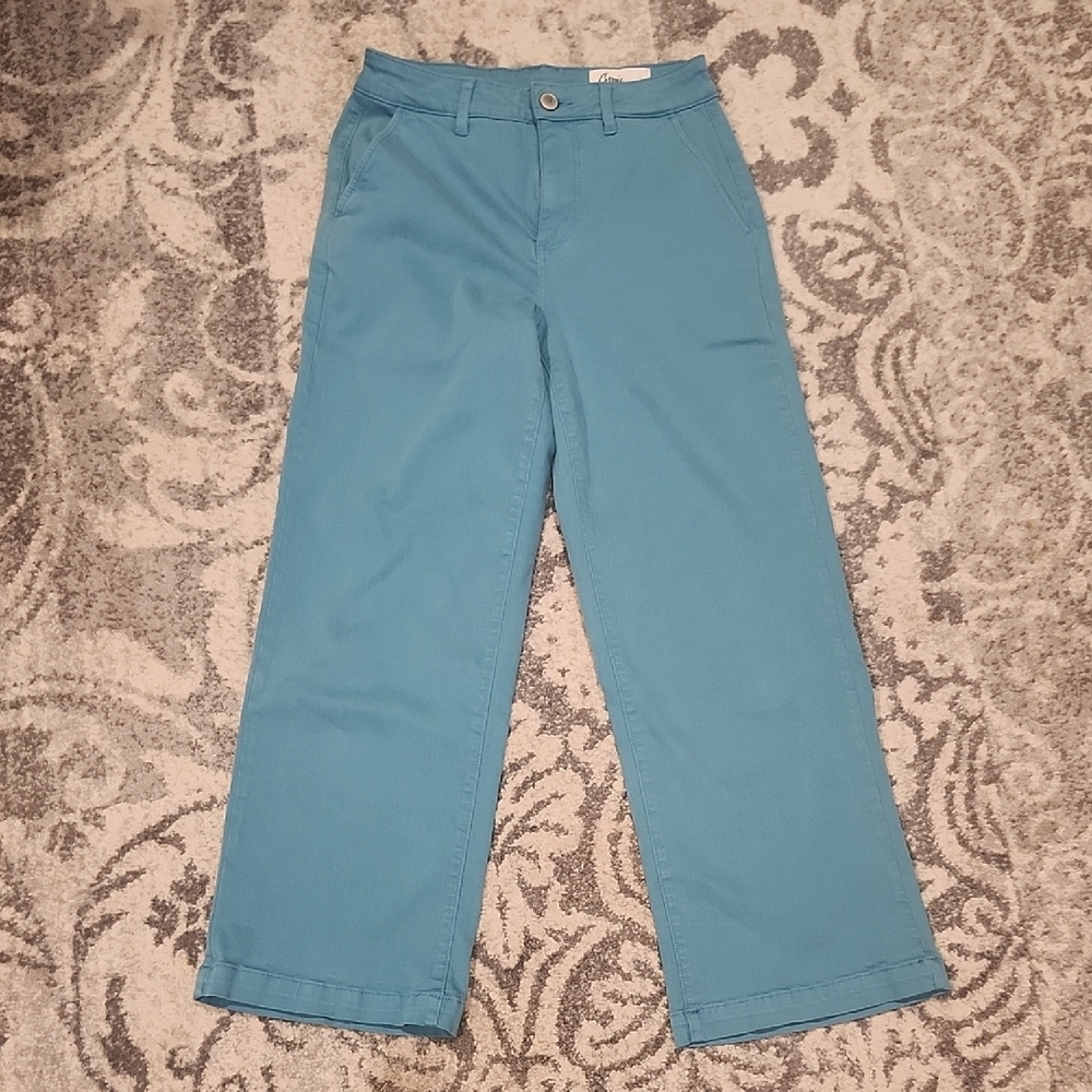 Cosmic Blue Love Women's Straight Leg Pants in Teal